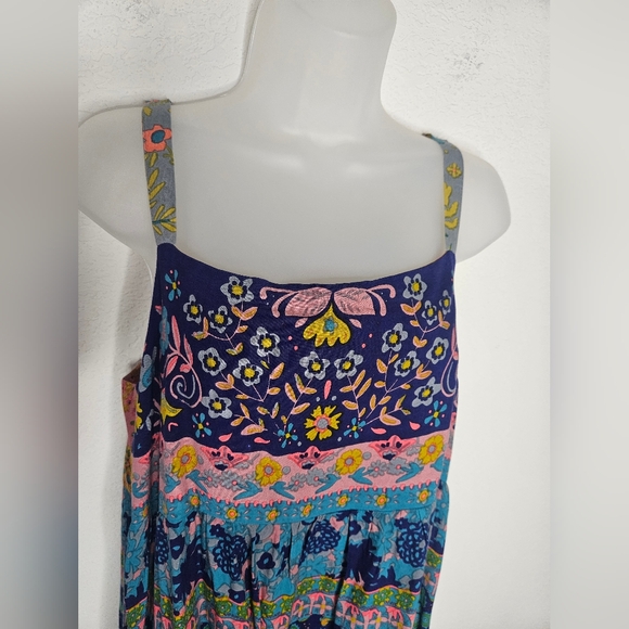 NWT Natural Life Bohemian Rainbow Floral Smocked Back Floral Tricia Maxi Dress - Picture 7 of 12